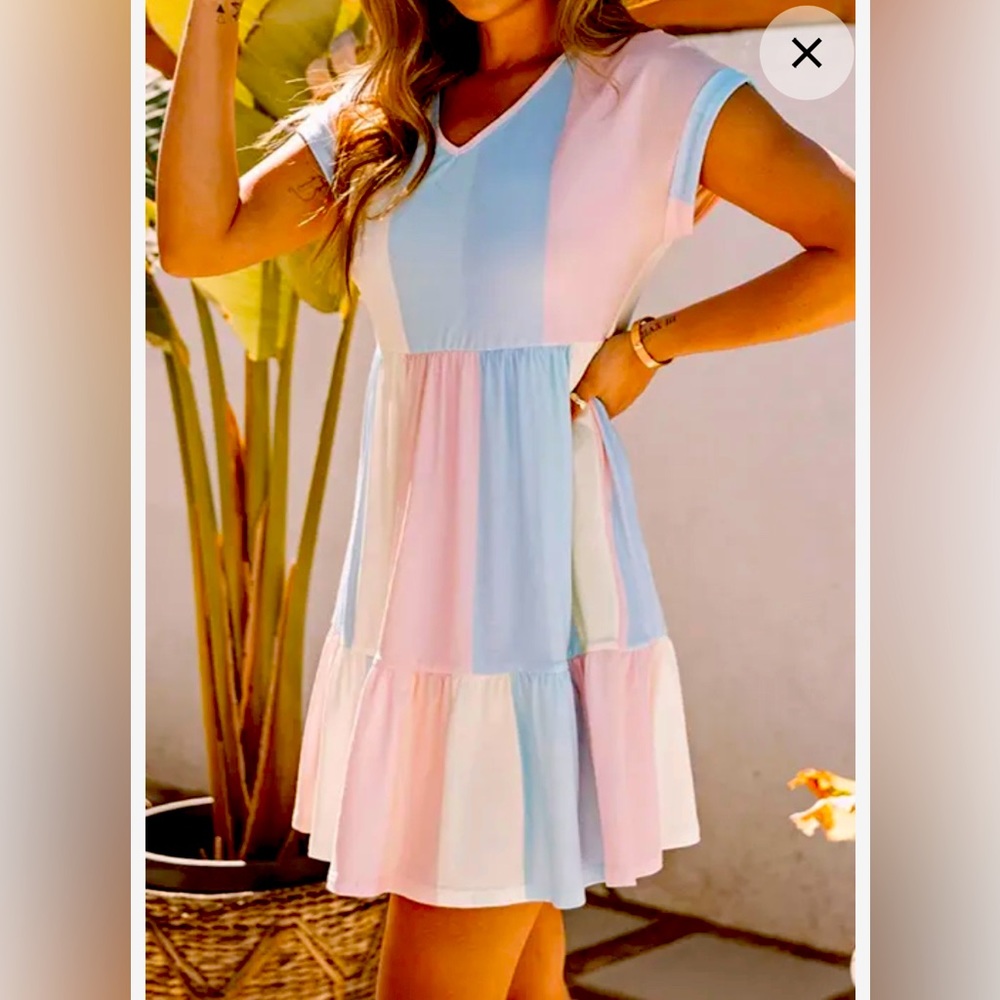 The Haley Colorful stripe dresss